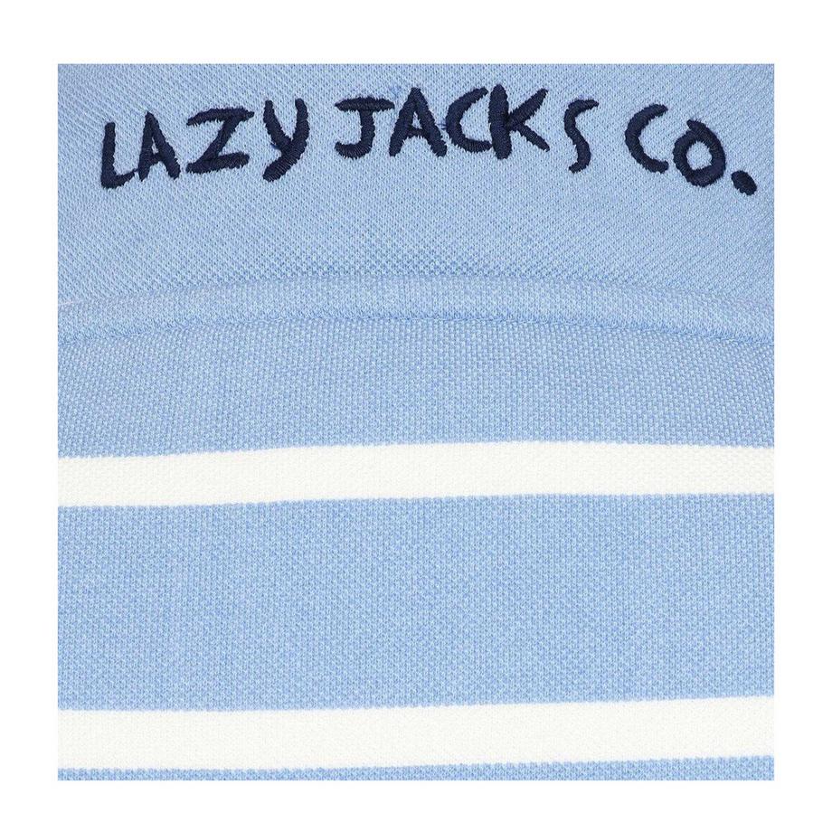 Lazy Jacks Gestreiftes Knopfhals Piqué Sweatshirt  