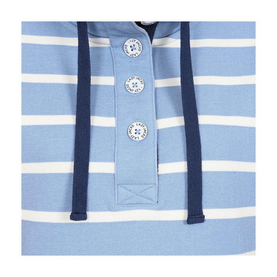 Lazy Jacks Gestreiftes Knopfhals Piqué Sweatshirt  
