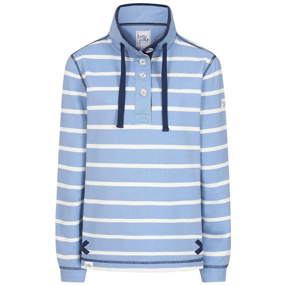 Sweatshirt  ,  Knopfhals, Piqué