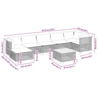 VidaXL Ensemble de canapés de jardin rotin synthétique  