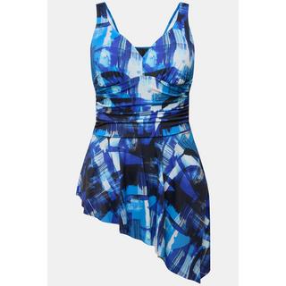 Ulla Popken  Badekleid, geometrischer Druck, Softcups, Zipfelsaum 