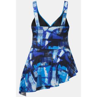 Ulla Popken  Badekleid, geometrischer Druck, Softcups, Zipfelsaum 