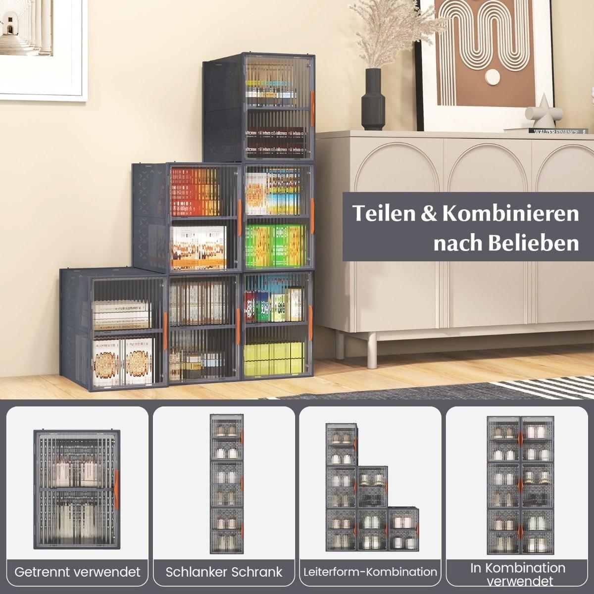 Northix 12 Aufbewahrungsbehälter aus Kunststoff mit Deckel Stapelbare & Durchsichtige PP Lagerkästen  