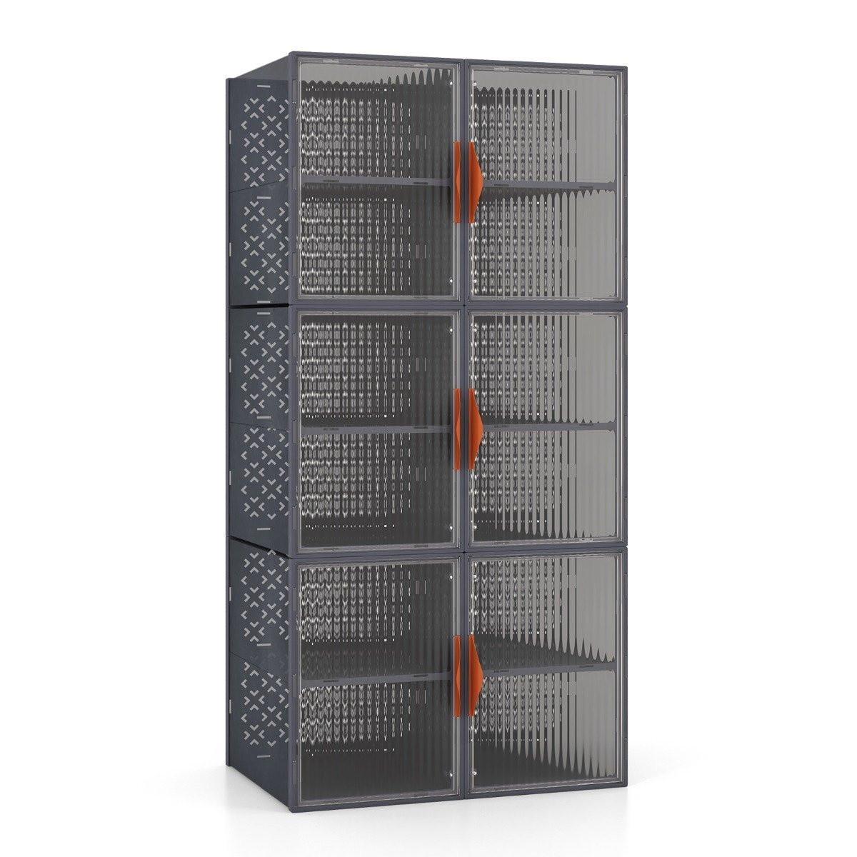 Northix 12 Aufbewahrungsbehälter aus Kunststoff mit Deckel Stapelbare & Durchsichtige PP Lagerkästen  