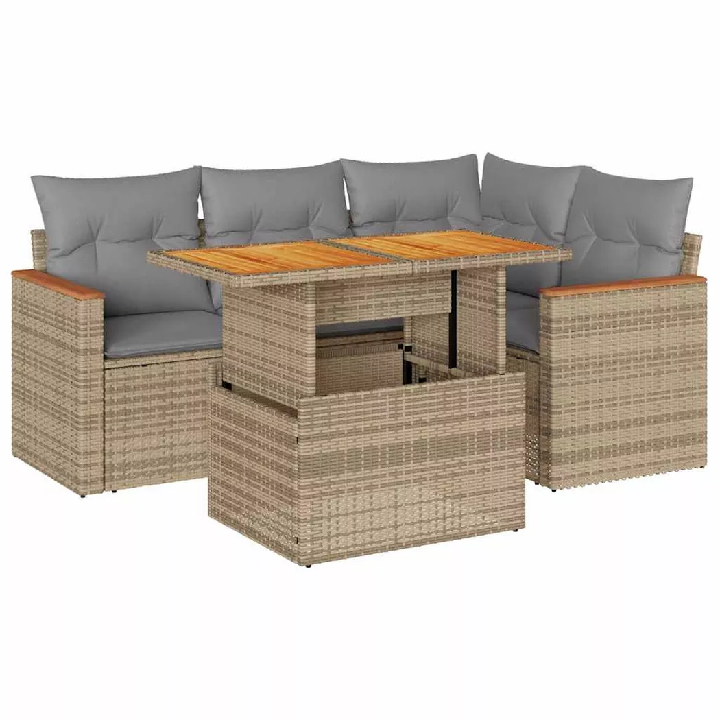 VidaXL - Garten sofagarnitur poly-rattan, One Size, Beige
