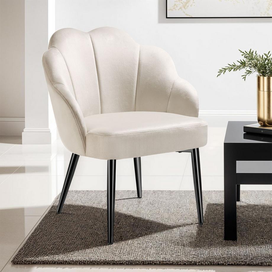 Tectake Poltrona da cocktail Hellen imbottita, con rivestimento in velluto  