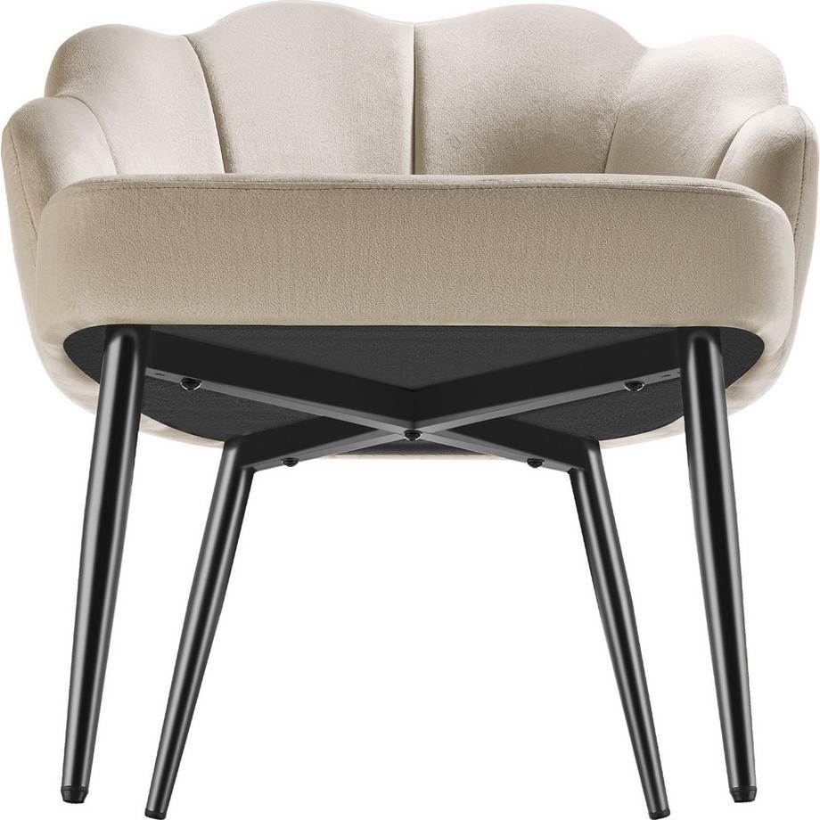 Tectake Poltrona da cocktail Hellen imbottita, con rivestimento in velluto  