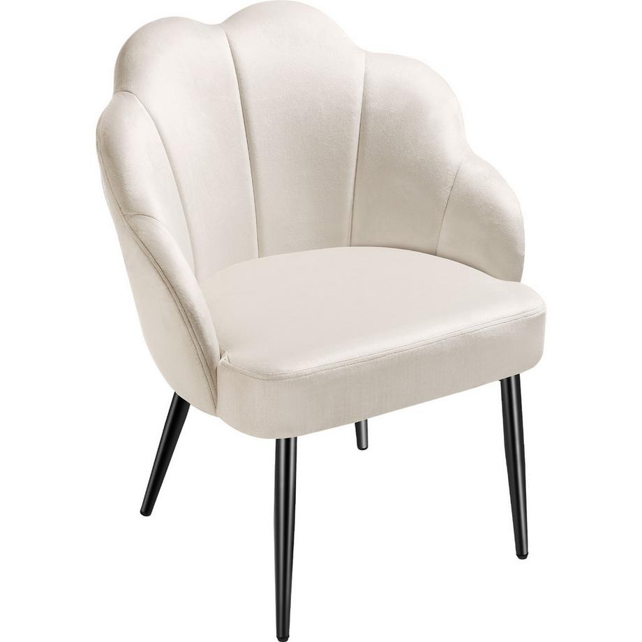 Tectake Poltrona da cocktail Hellen imbottita, con rivestimento in velluto  