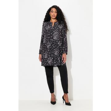 Longtunika, Tupfen, Tunika-Ausschnitt, Zierfalte, Langarm