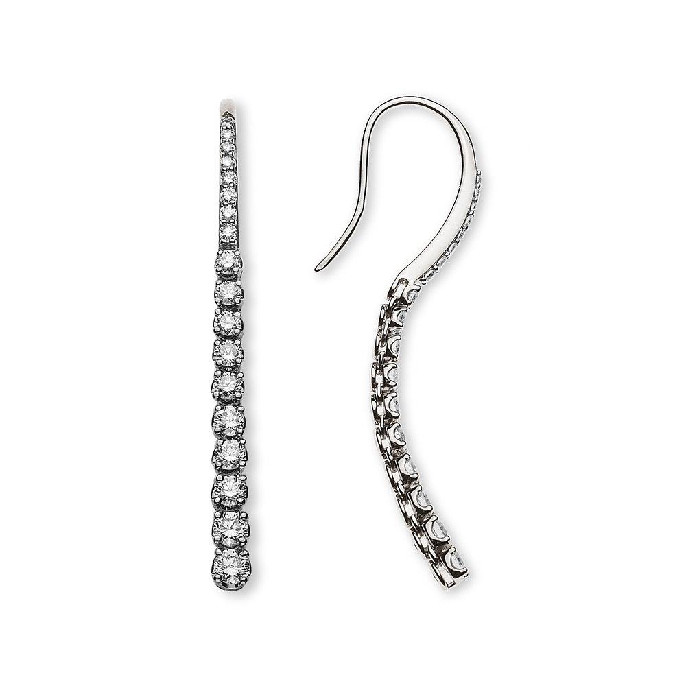 Image of Diamantohrhänger Weissgold 750 Brillanten 1.13ct. 42mm Damen Silber ONE SIZE