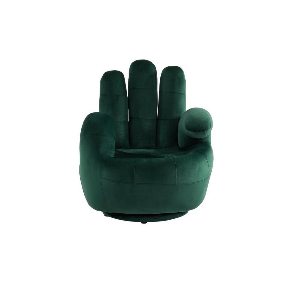 Vente-unique Fauteuil main pivotant CATCHY en velours sapin  