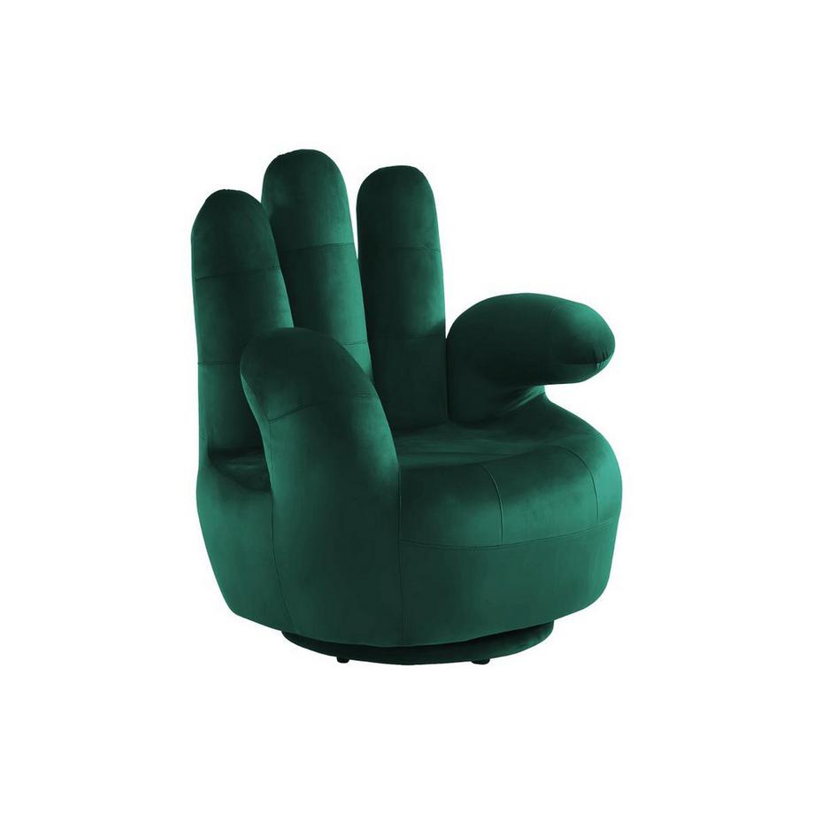 Vente-unique Fauteuil main pivotant CATCHY en velours sapin  