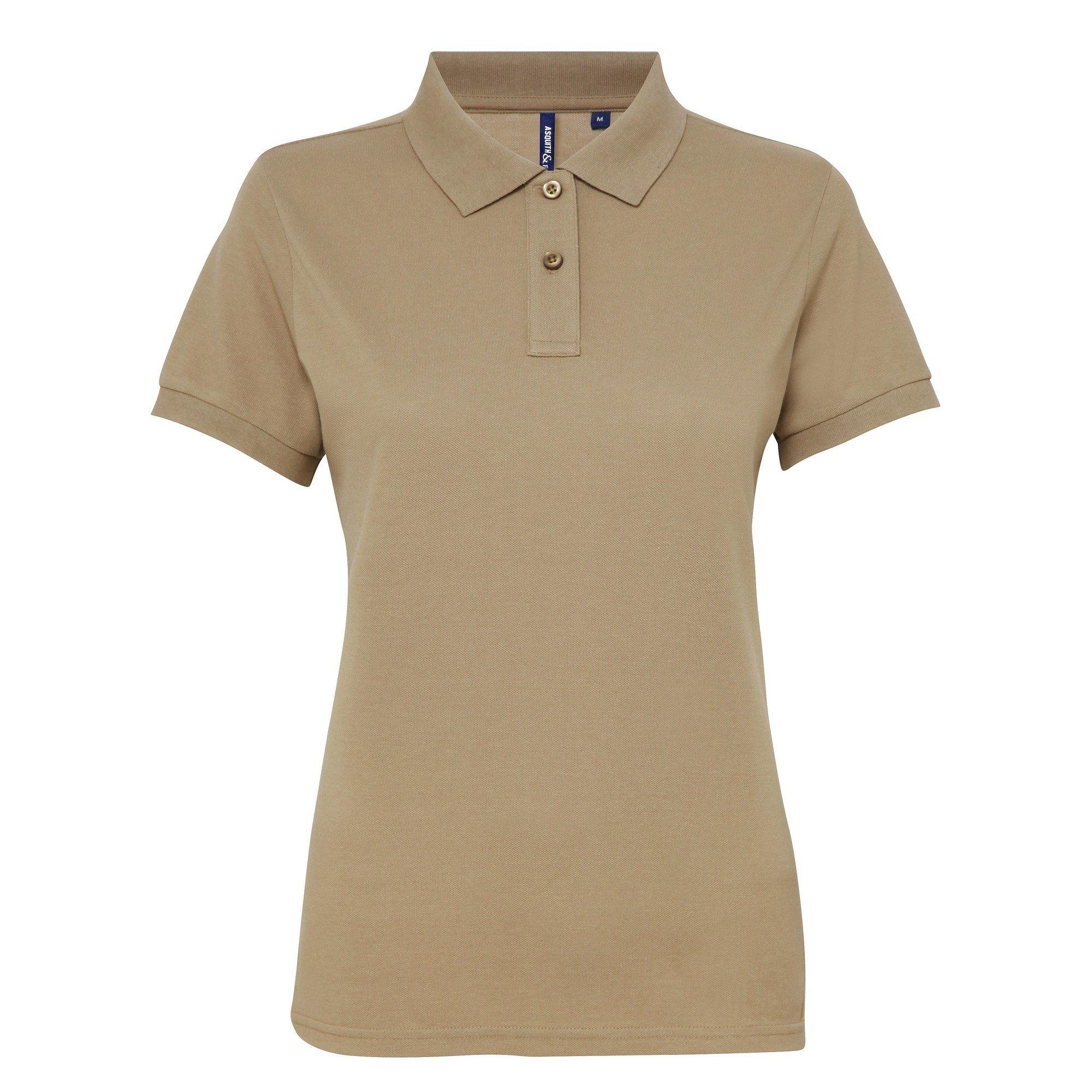 Image of Kurzarm Performance Blend Polo Shirt Damen Khaki XS