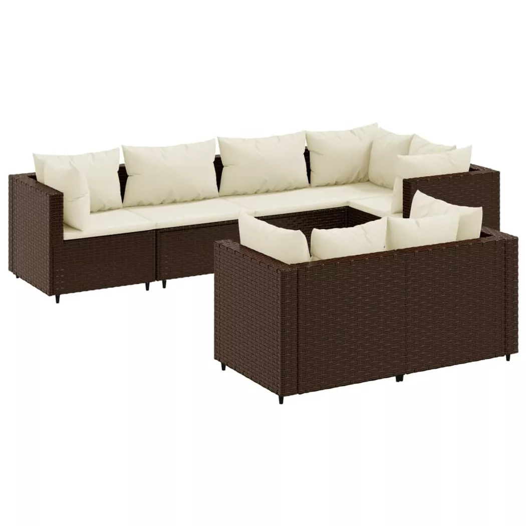 VidaXL - set salotto da giardino Polirattan, One Size, Marrone