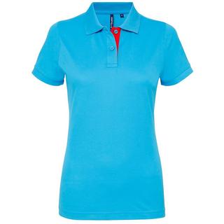 Asquith & Fox  Kurzarm Kontrast Polo Shirt 