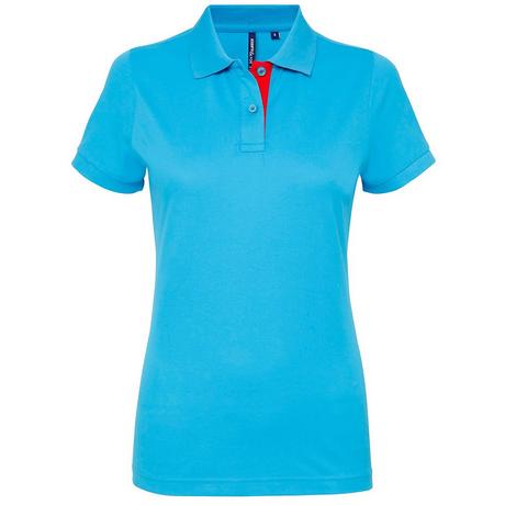 Asquith & Fox  Kurzarm Kontrast Polo Shirt 