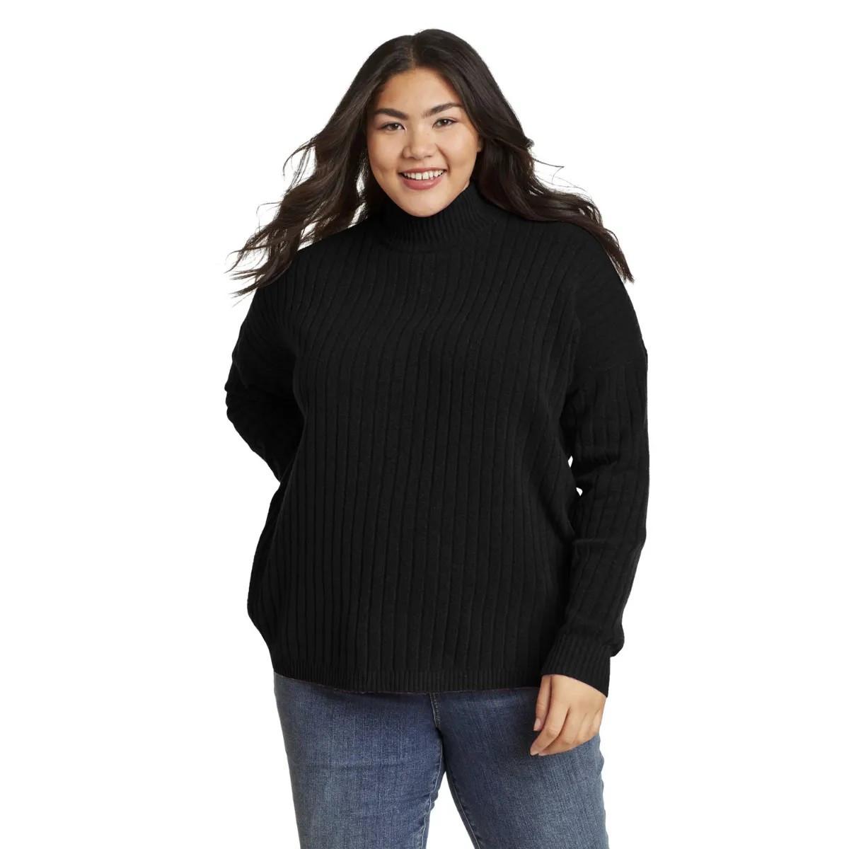 Image of Alpine Route Essentials Sweatshirt Stehkragen Damen Schwarz XL