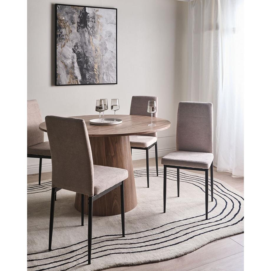 Beliani Set di 4 sedie da pranzo en Tessuto  RINER  