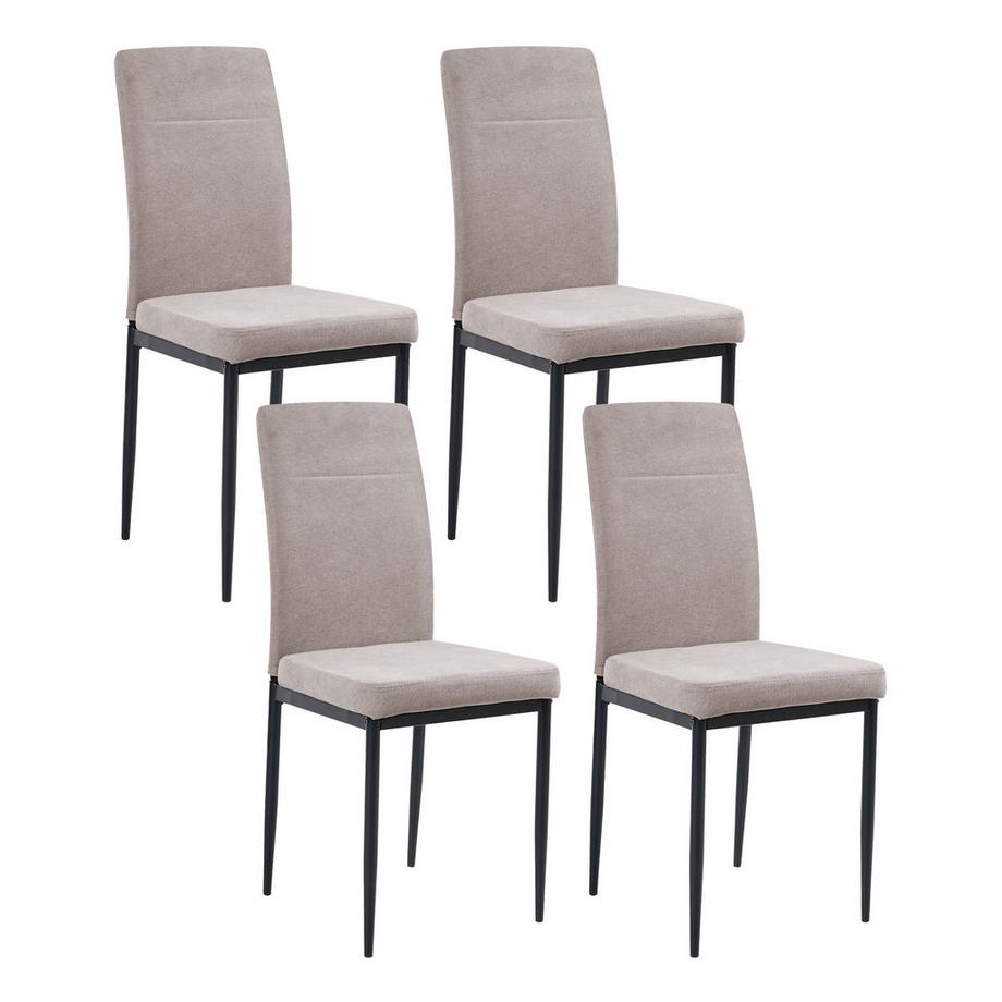 Lot de 4 chaises de salle à manger en Tissu  RINER