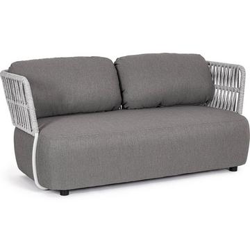 Gartensofa Palmer 2-Sitzer weiss-grau