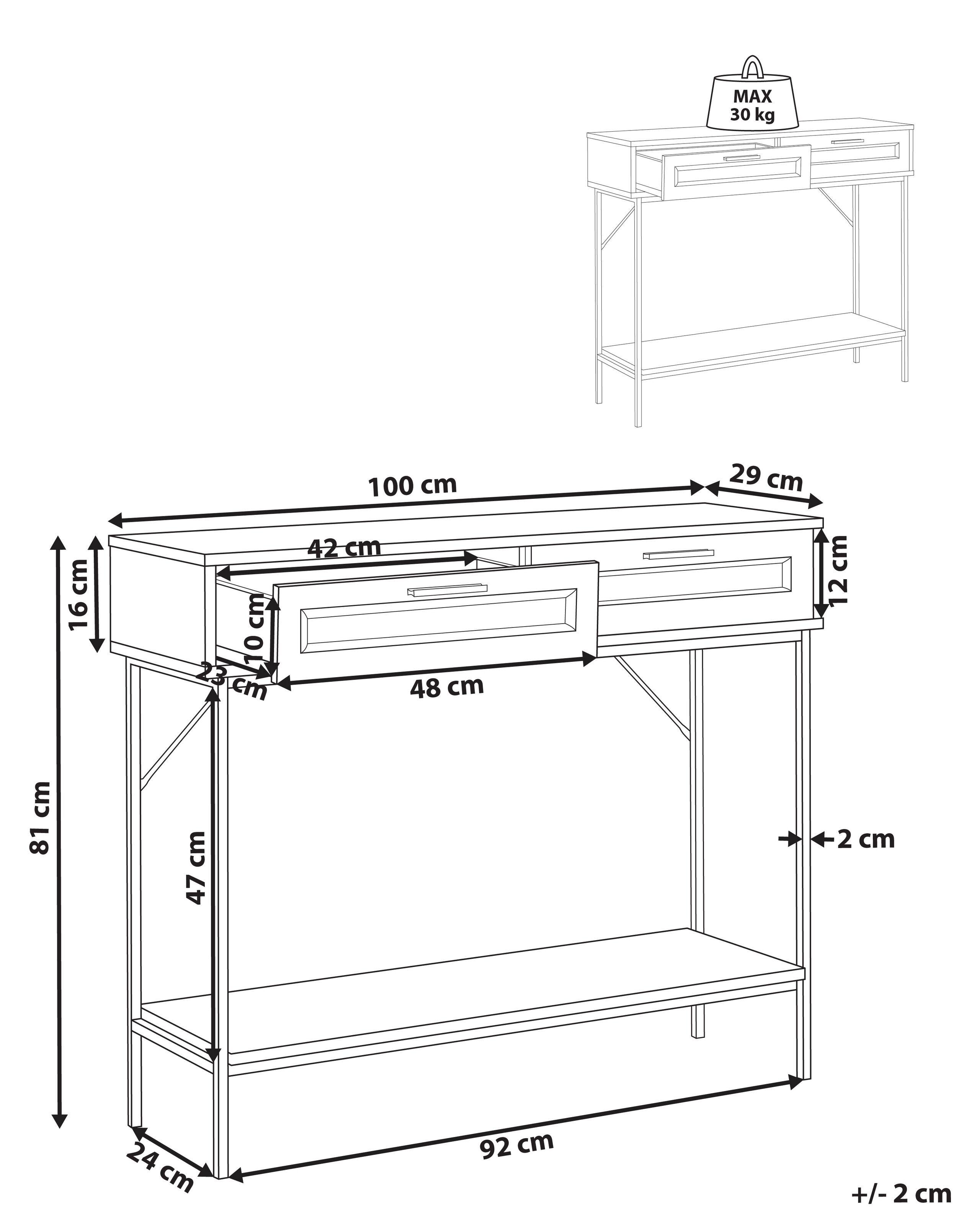 Beliani Console en Panneau de particules de bois Boho PASCO  