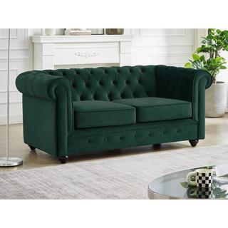 Vente-unique Sofas 3-Sitzer & 2-Sitzer - Samt - Grün - CHESTERFIELD  