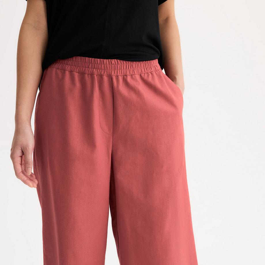 La Redoute Collections Weite 7/8 Hose aus Leinen Baumwolle mit elastischem Bund  