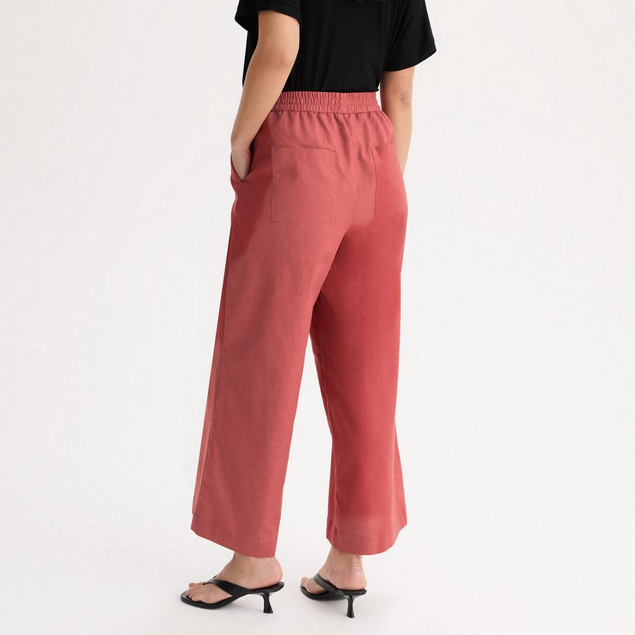 La Redoute Collections Weite 7/8 Hose aus Leinen Baumwolle mit elastischem Bund  