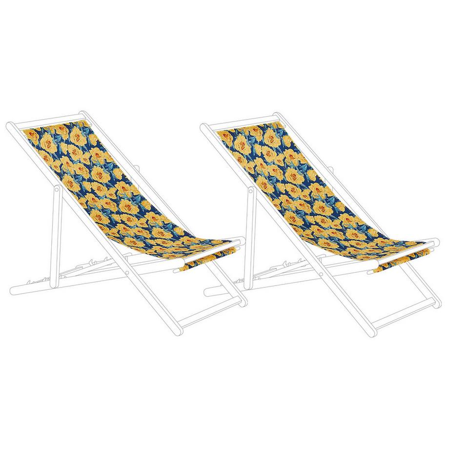Beliani  Lot de 2 tissus de remplacement pour chaises longues en Polyester Rétro ANZIO/AVELLINO 