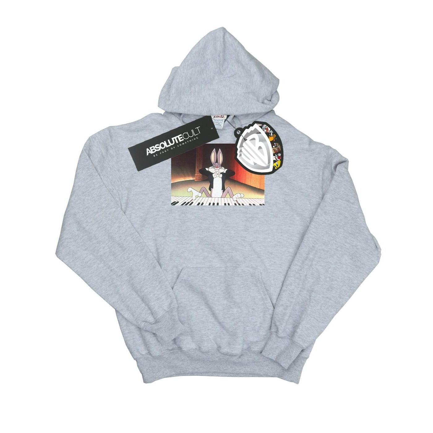 Image of Bugs Bunny Playing Piano Kapuzenpullover Herren Grau XL