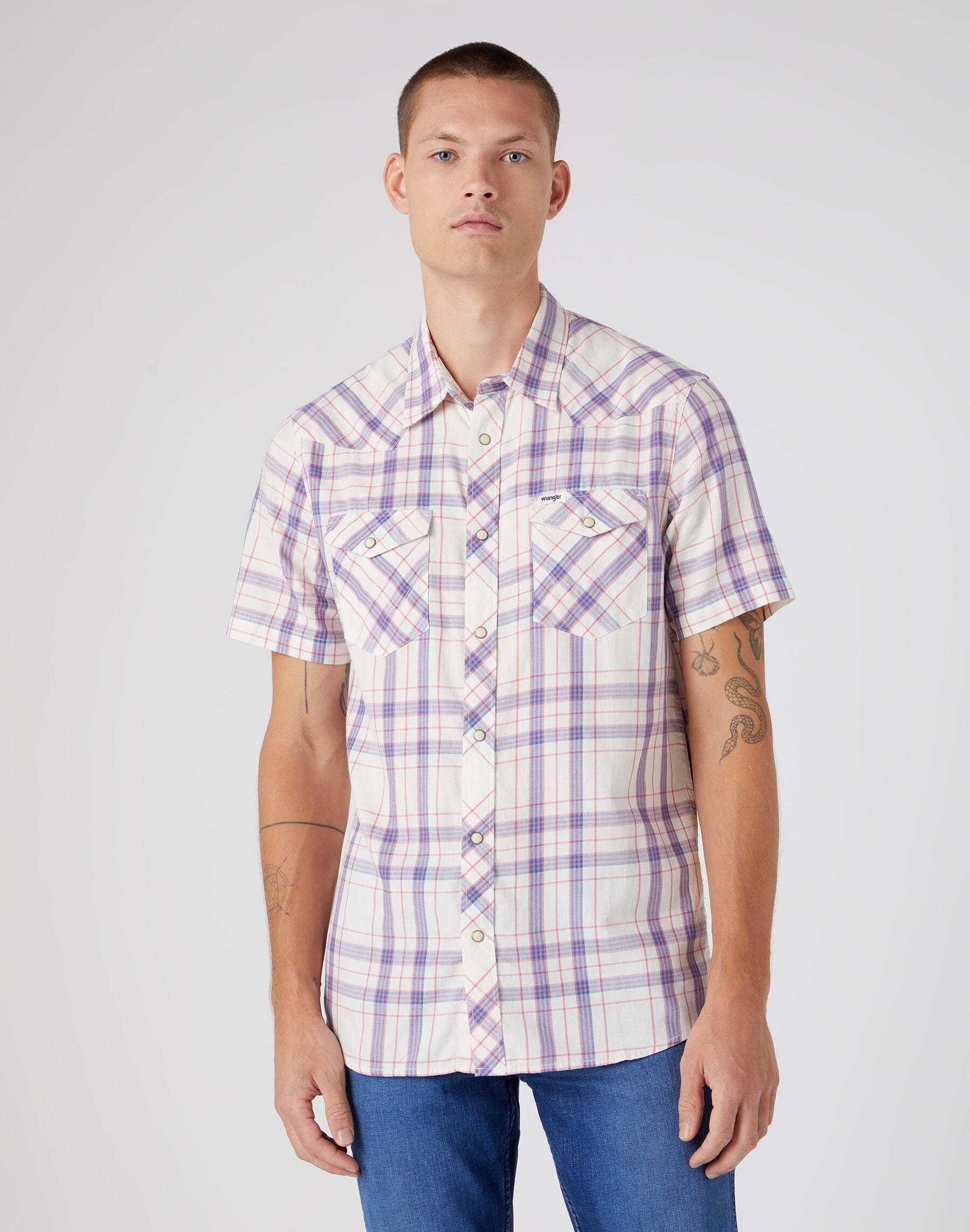 Image of Hemden Kurzarm Western Shirt Unisex Weiss M