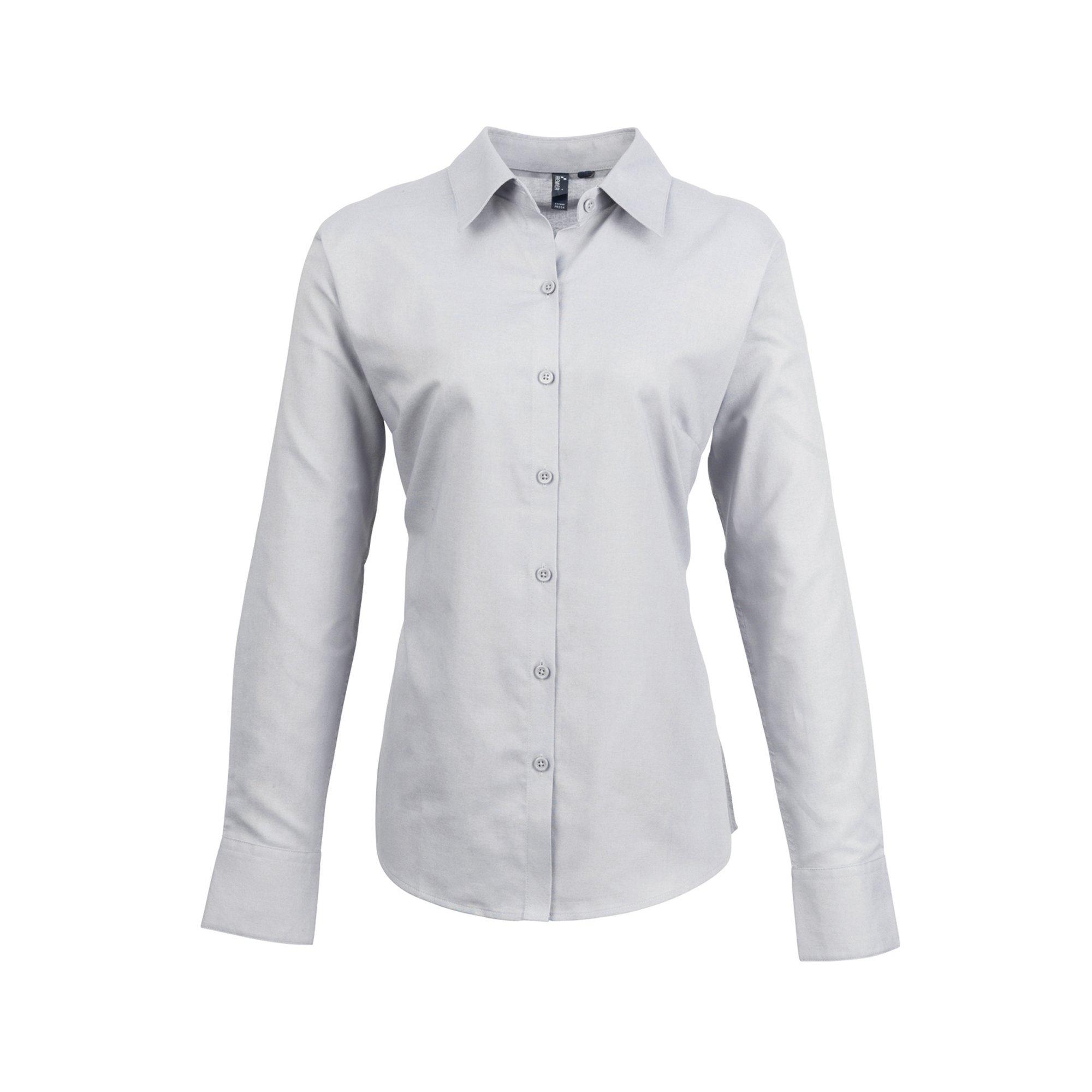 Image of Oxfordbluse Bluse Arbeitshemd, Langärmlig Damen Silber 40