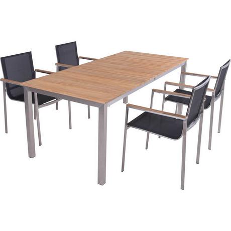 mutoni pleasure Garten Essgruppe Dallas Teak (5-tlg)  