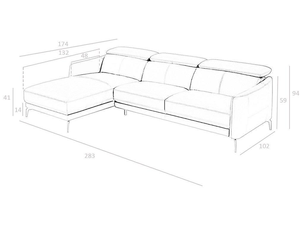 ANGEL CERDA Chaiselongue-Sofa em Rindsleder  