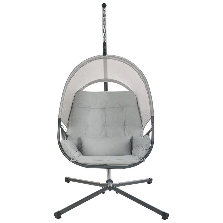 Beliani Poltrona sospesa con supporto da pavimento en Tessuto a rete Moderno ALVIANO  