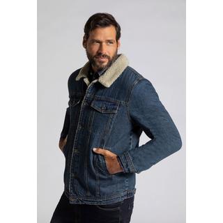 JP1880  Veste en jean, denim, doublure en polaire Teddy, col chemise, jusqu'au 8&nbsp;XL 