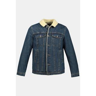 JP1880  Veste en jean, denim, doublure en polaire Teddy, col chemise, jusqu'au 8&nbsp;XL 