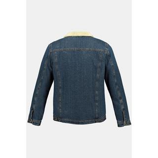 JP1880  Veste en jean, denim, doublure en polaire Teddy, col chemise, jusqu'au 8&nbsp;XL 