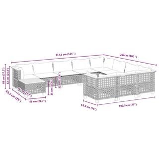 VidaXL Ensemble de canapés de jardin rotin synthétique  