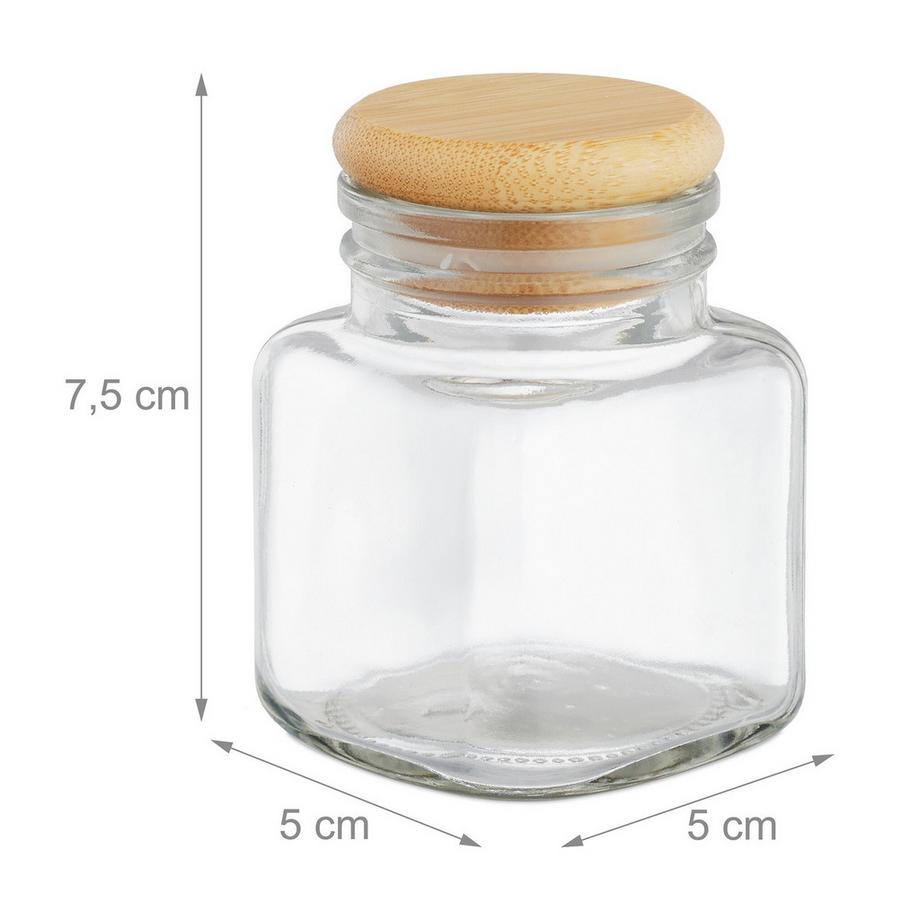 B2X ensemble de 12 pots à épices avec couvercles en bambou  