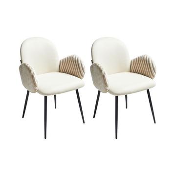 Set di 2 sedie da pranzo en Tessuto Retrò AMITY