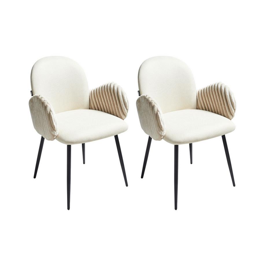 Beliani Lot de 2 chaises de salle à manger en Tissu Rétro AMITY  