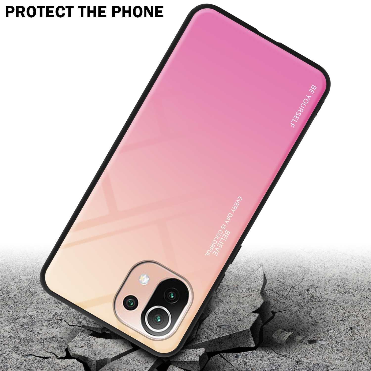 Cadorabo  Housse compatible avec Xiaomi Mi 11 LITE (4G / 5G) / 11 LITE NE - Coque de protection bicolore en silicone TPU et dos en verre trempé 