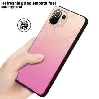 Cadorabo  Housse compatible avec Xiaomi Mi 11 LITE (4G / 5G) / 11 LITE NE - Coque de protection bicolore en silicone TPU et dos en verre trempé 