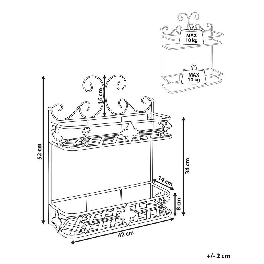 Beliani Wandregal aus Eisen Retro MARAYES  