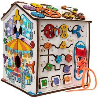 Montessori  Busyhouse avec éclairage compact, jouets en bois Montessori, jouets éducatifs - hélicoptère Montessori® 