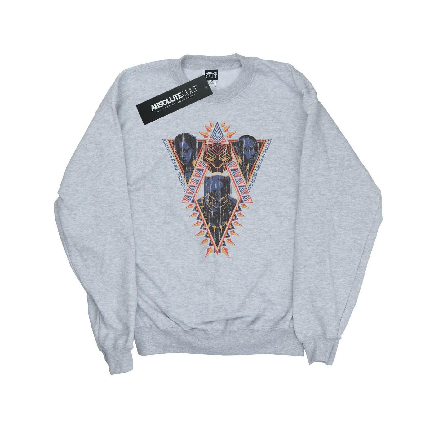 Image of Black Panther Tribal Heads Sweatshirt Damen Grau S