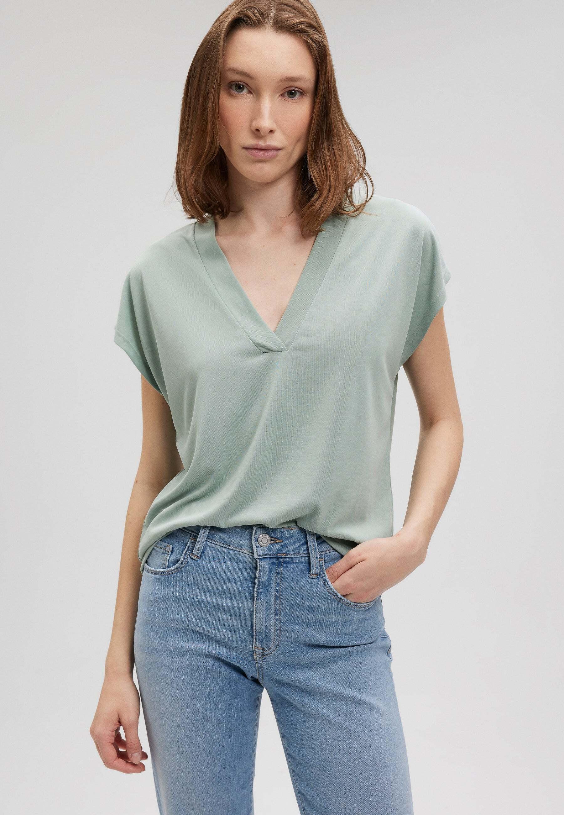 Image of T-shirts V Neck Jersey Damen Mint XS