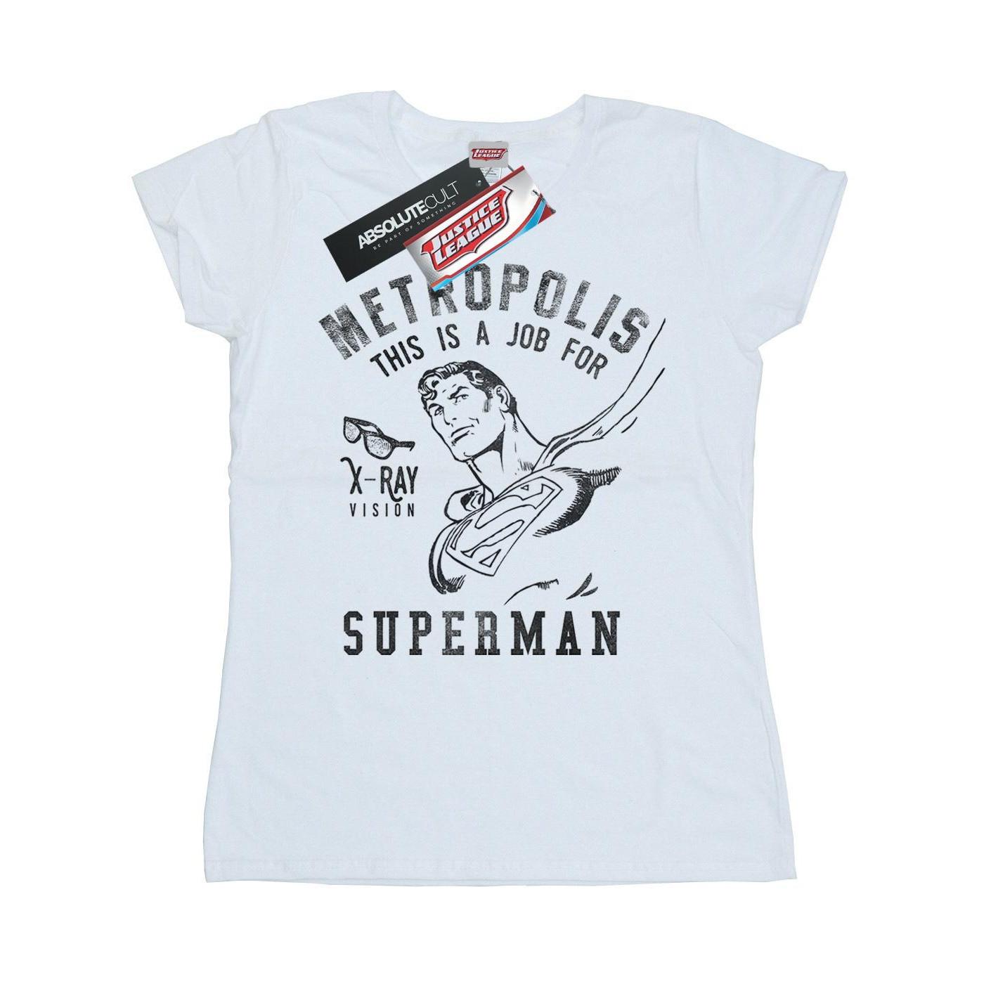 Image of Superman Xray Tshirt Damen Weiss XL