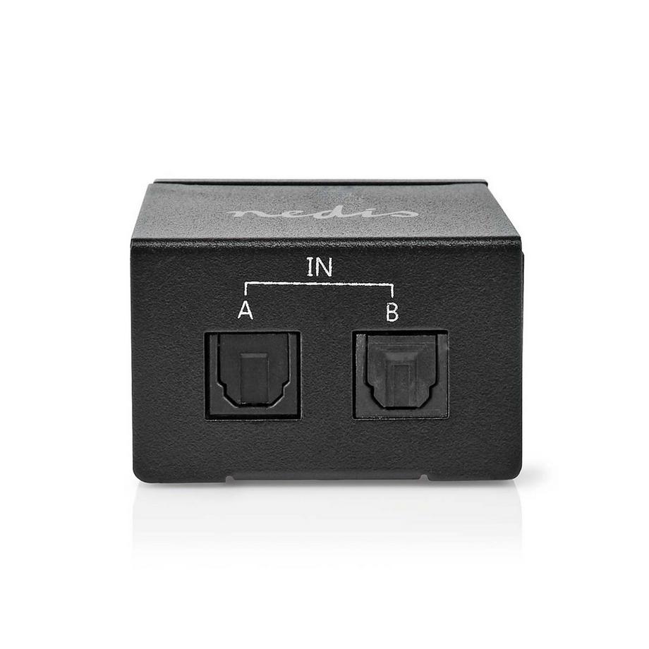Nedis  Digital Audio Switch | Two Way | Anschluss Eingang: DC Power / 2x TosLink | Anschluss Ausgang: TosLink Female | Gebrauchsanweisung / Switch | Metall | Schwarz 